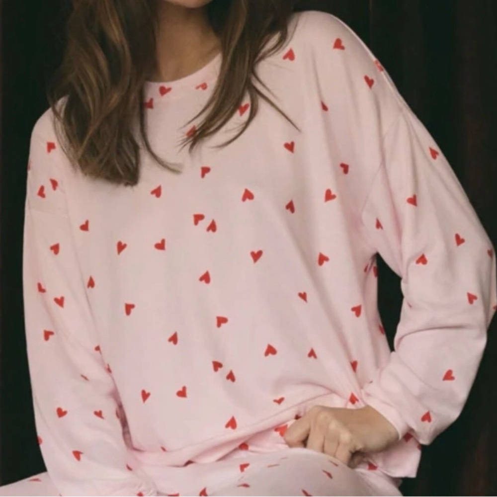 ZSupply Mira Heart Long Sleeve Top Pink